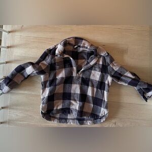 Plaid boxy pullover- maroon and muave color